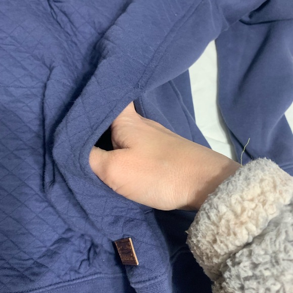 Women's Blue Quilted Sweater - Picture 4 of 5